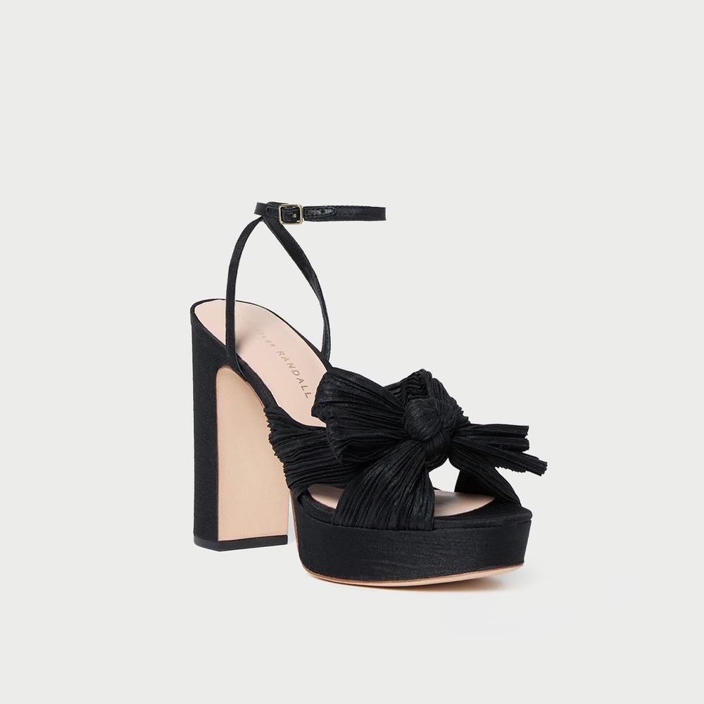 Loeffler Randall Natalia Black Platform Bow Heel-Size 8